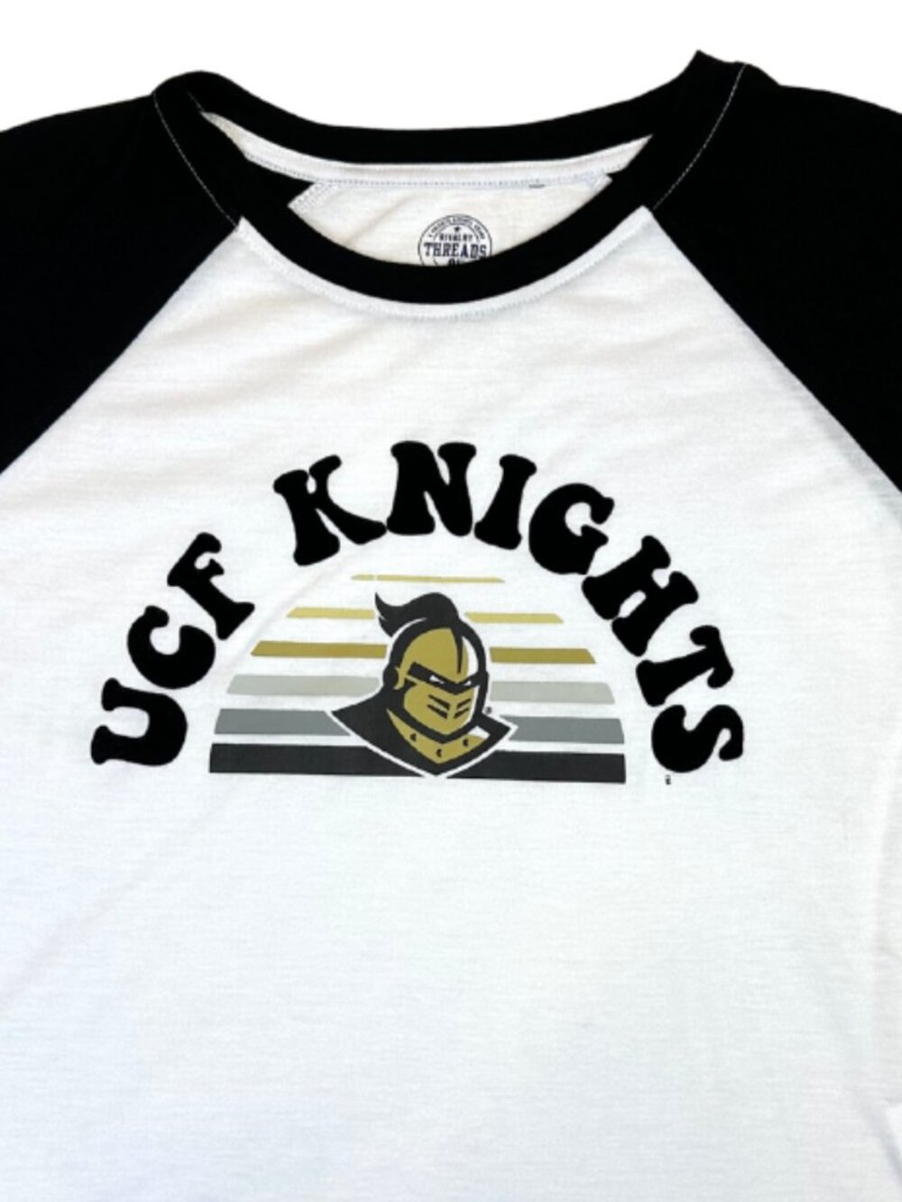 UCF Knights Rivalry Threads Womens M Cropped Raglan Graphic Tee Black White